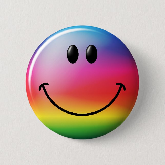 Rainbow Face 2 Inch Round Button (Front)