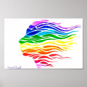 Rainbow face poster
