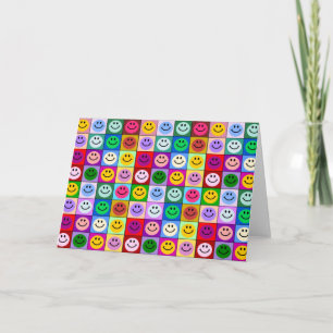 Rainbow face squares card