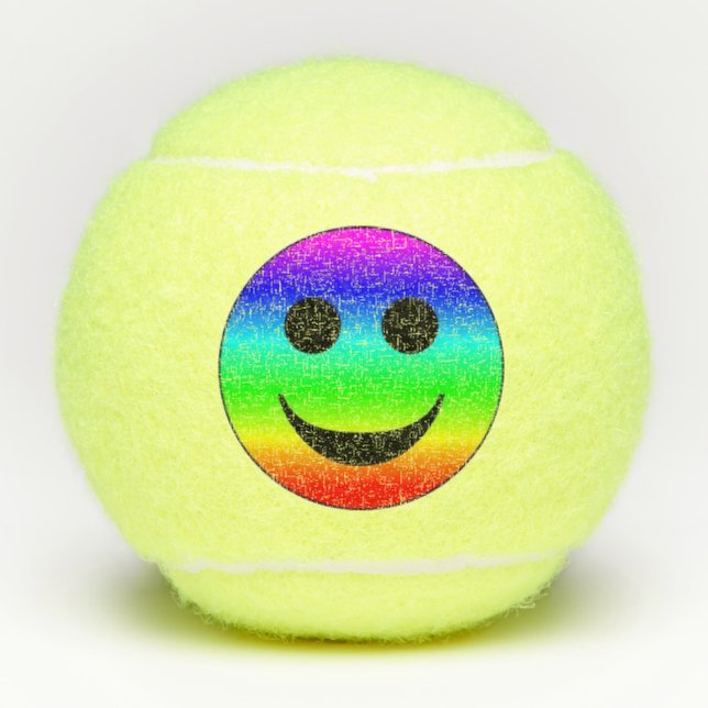 Rainbow Face Tennis Balls (Front)