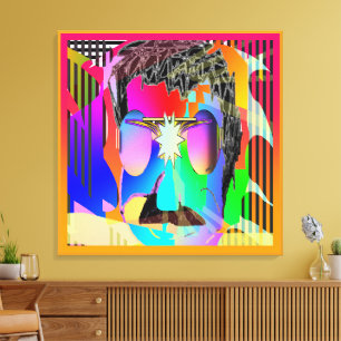 Rainbow Face Wearing Purple Lenses Canvas Print