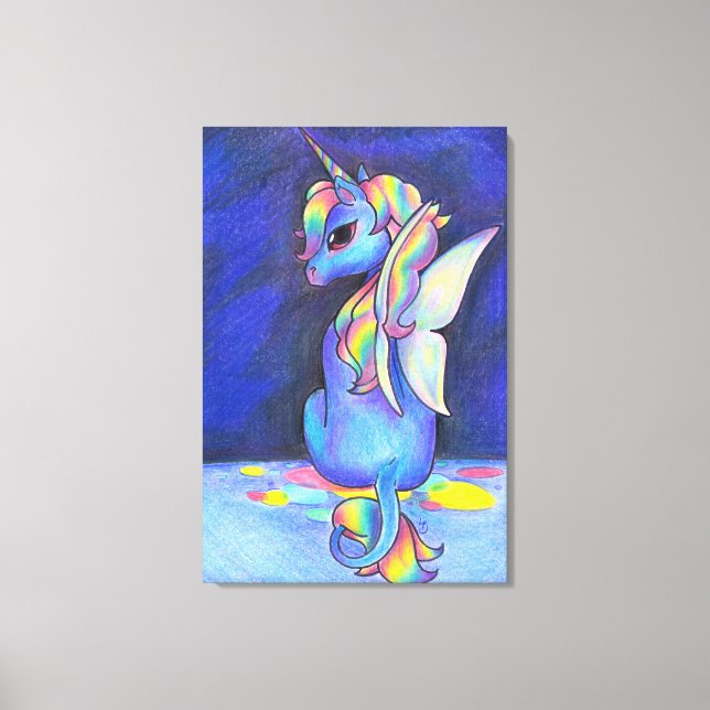 Rainbow Faerie Unicorn Canvas Print (Front)
