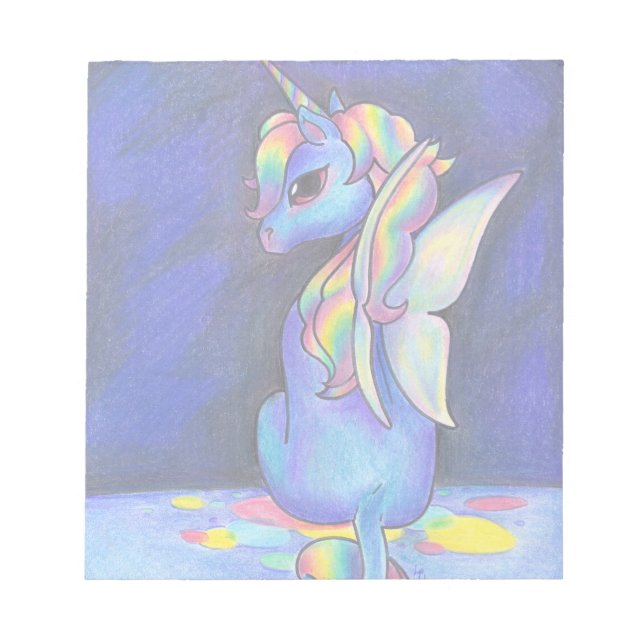 Rainbow Faerie Unicorn Notepad (Front)