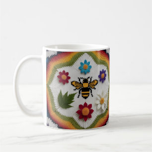 Rainbow Fair Isle Knit Pattern Cozy Coffee Mug