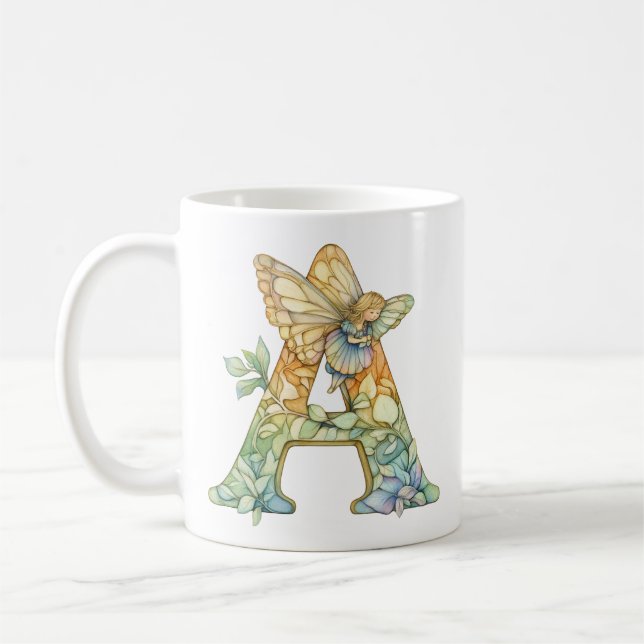 Rainbow Fairy Initial 'A'  Coffee Mug (Left)