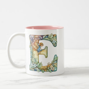 Rainbow Fairy Initial 'E' Two-Tone Coffee Mug