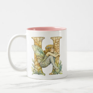Rainbow Fairy Initial 'H'  Two-Tone Coffee Mug