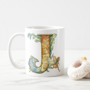 Rainbow Fairy Initial 'J' Coffee Mug