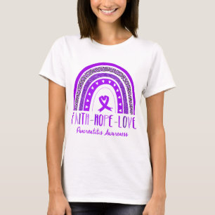 Rainbow Faith Hope Love Pancreatitis Awareness T-Shirt
