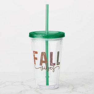 Rainbow Fall Vibes Acrylic Tumbler