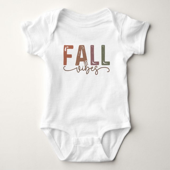 Rainbow Fall Vibes Baby Bodysuit (Front)