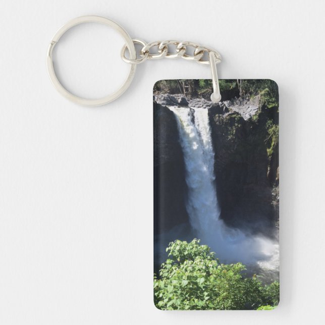 Rainbow Falls, Hilo Hawaii Keychain (Front)