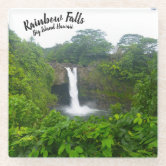 Waterfalls | Rainbow Falls, Hilo, Hawaii Glass Coaster | Zazzle