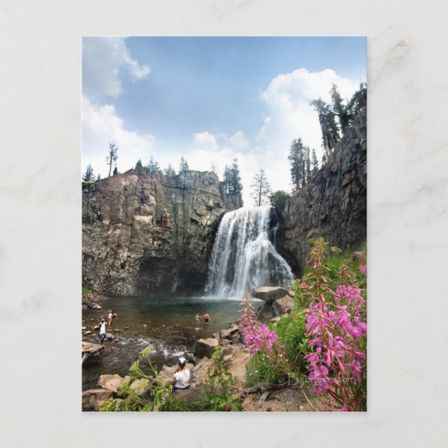 Rainbow Falls Waterfall - Devils Postpile - Sierra Postcard (Front)