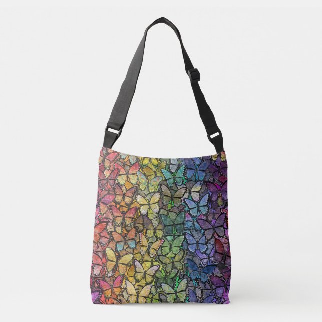 rainbow fantasy butterflies crossbody bag (Front)