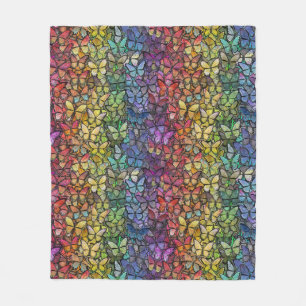 rainbow fantasy butterflies fleece blanket