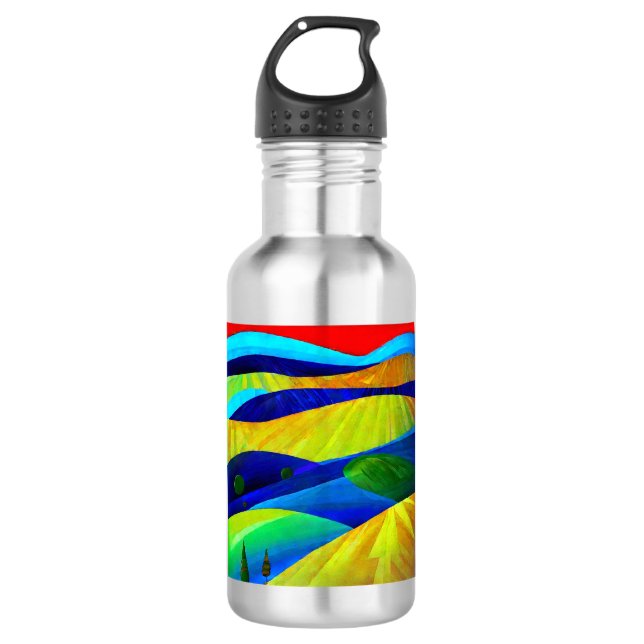 Rainbow Fantasy Hills Landscape 532 Ml Water Bottle (Front)