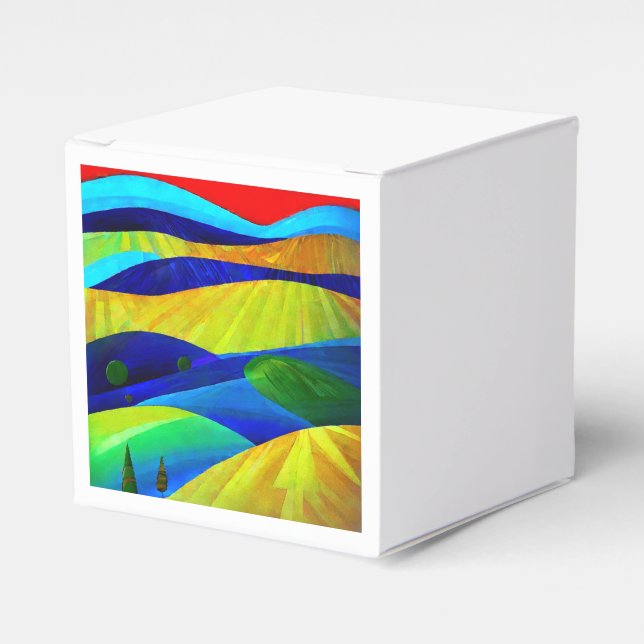 Rainbow Fantasy Hills Landscape Favor Box (Front Side)