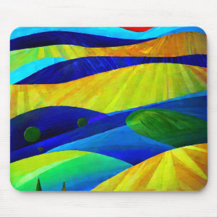 Rainbow Fantasy Hills Landscape Mouse Pad
