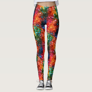 Rainbow Fantasy Mermaid Scales Leggings