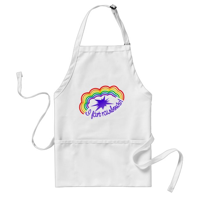Rainbow Farts apron - choose style & colour (Front)