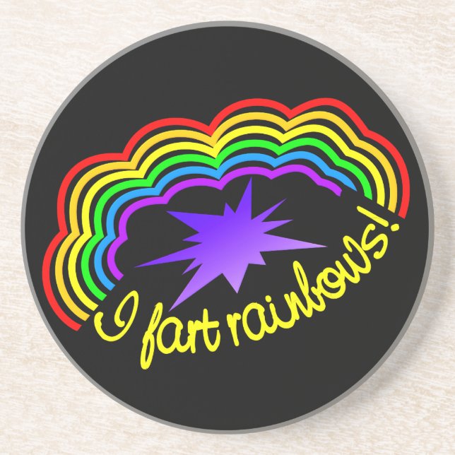 Rainbow Farts coaster (Front)