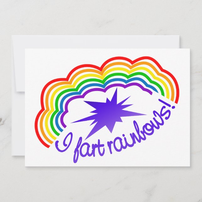 Rainbow Farts invitation, customize Invitation (Front)