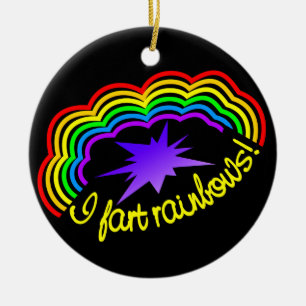 Rainbow Farts ornament, customize Ceramic Ornament