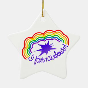 Rainbow Farts ornament, customize Ceramic Ornament