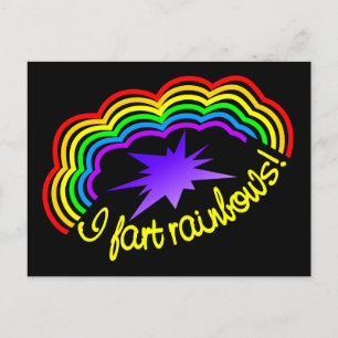 Rainbow Farts postcard, customize Postcard