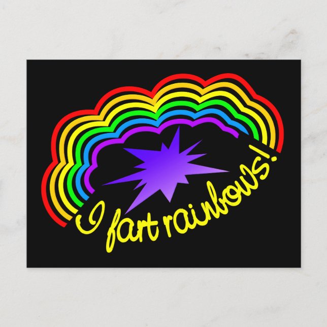 Rainbow Farts postcard, customize Postcard (Front)