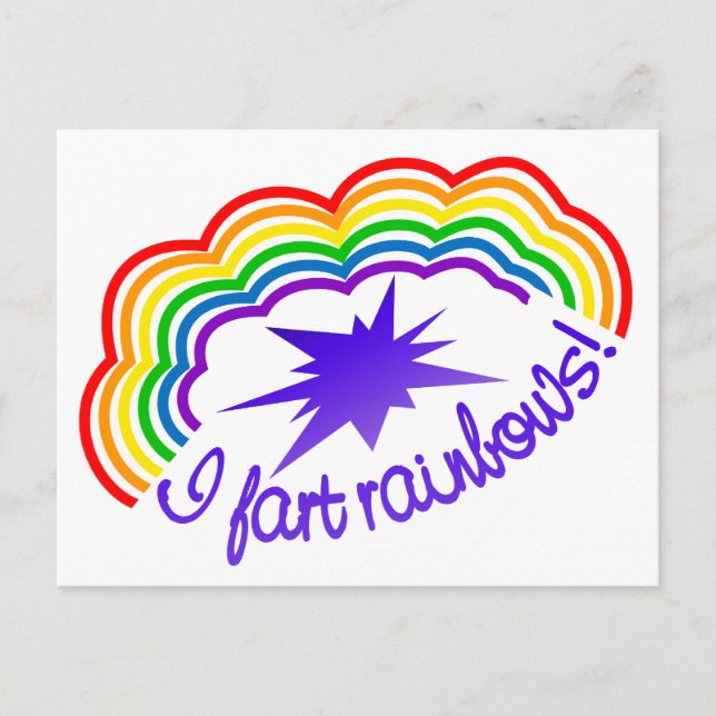 Rainbow Farts postcard, customize Postcard (Front)
