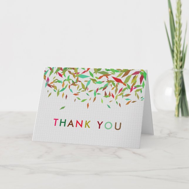Rainbow Faux Foil Confetti Carte de remerciements (Devant)