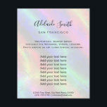 rainbow FAUX holographic background Flyer<br><div class="desc">beauty salon professional makeup artist flyer</div>