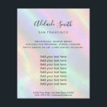 rainbow FAUX holographic background Flyer<br><div class="desc">beauty salon professional makeup artist flyer</div>