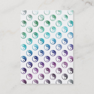 Rainbow Faux Metallic Yin Yang Taoism Balance Tao Business Card
