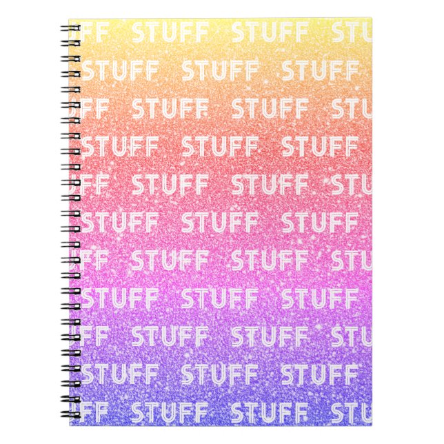 Rainbow Faux Sparkle Stuff 1980s Style Carnet (Devant)