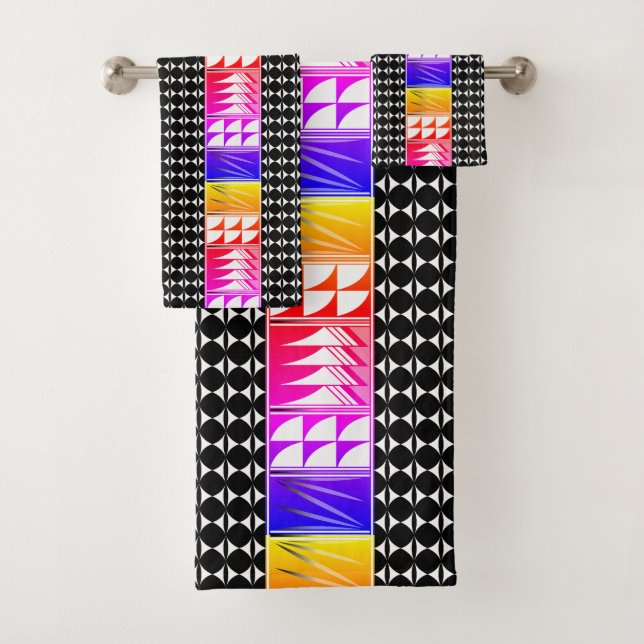 Rainbow Feather Blessings Bath Towel Set (Insitu)