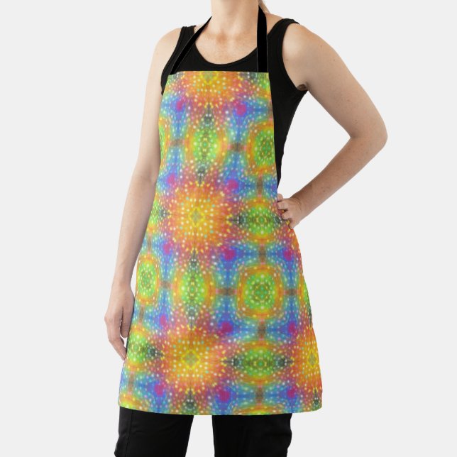 Rainbow Feather Pattern Apron (Insitu)