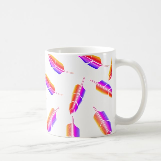 Rainbow Feather Pattern Coffee Mug (Right)
