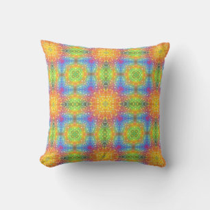 Rainbow Feather Pattern Throw Pillow
