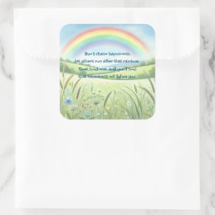 Rainbow / Field & Quote Square Sticker