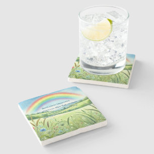 Rainbow / Field & Quote Stone Coaster