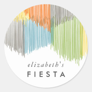 Rainbow Fiesta Fringe Classic Round Sticker