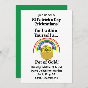 Rainbow Find Within Yourself A Pot Of Gold Invitation
