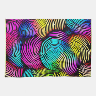 Rainbow Fingerprint Dreams Kitchen Towel