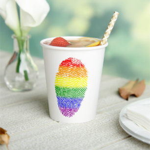 Rainbow Fingerprint Paper Cups