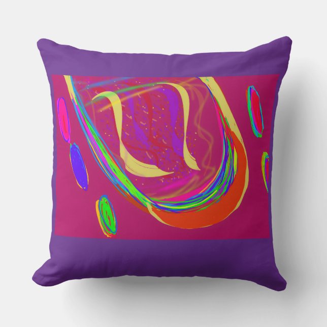 Rainbow Fireball Throw Pillow (Front)