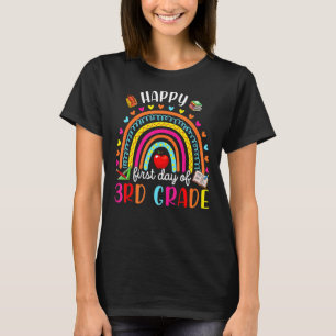 Rainbow First Day Of School 3rd Grade Teacher Back T-Shirt