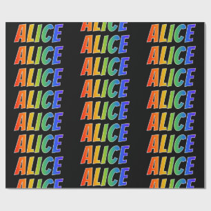 Rainbow First Name "ALICE"; Fun & Colourful Wrapping Paper
